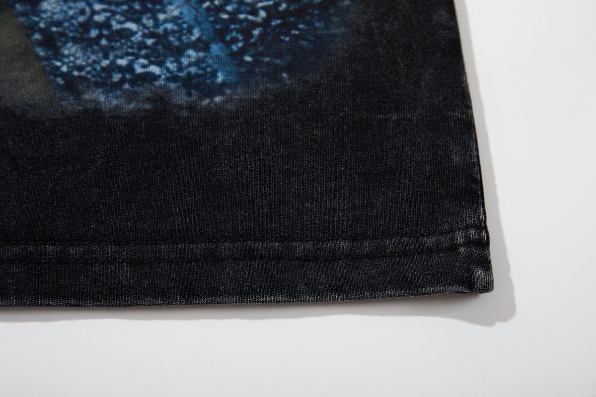 MAJESTIK Blue Football Graphic T-Shirt