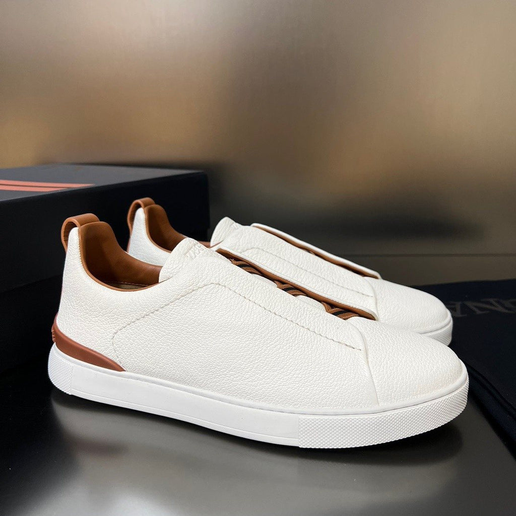 Zegna White Slip-On Sneakers